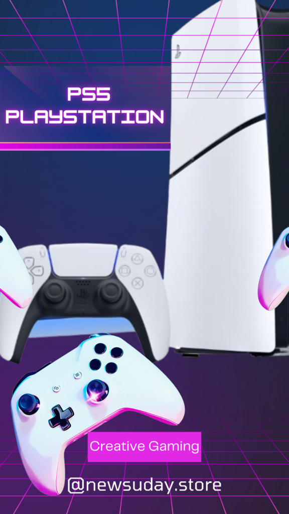 PlayStation 4 (PS4) and PlayStation 5 (PS5) side by side, showcasing design differences.