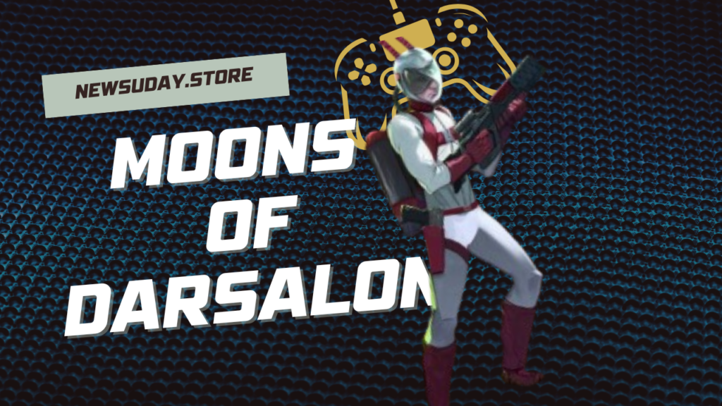 Moons of Darsalon gameplay featuring pixel-art sci-fi landscapes.